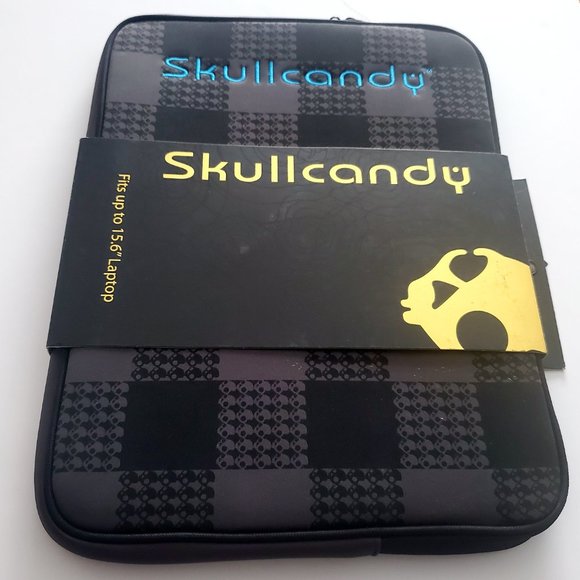 SkullCandy Laptop Sleeve Case SKULLCANDY Checked Houndstooth Design Embroidered - Picture 2 of 8